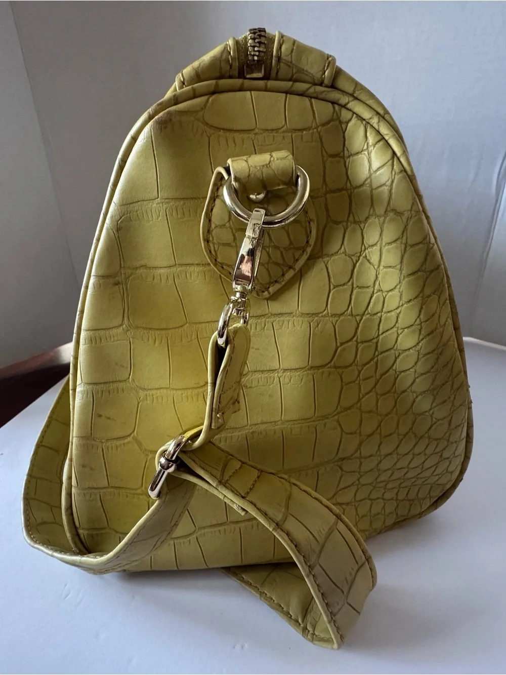 Steve Madden Yellow Croc Embossed Handbag